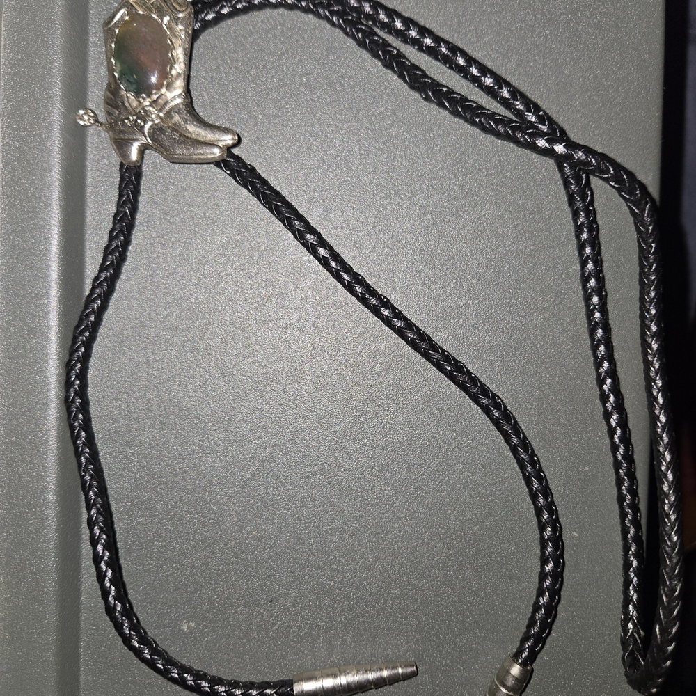 Silver and Black Bolo Tie